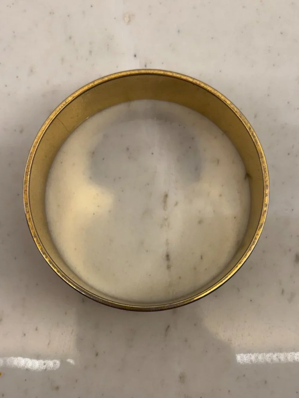 Vintage 80s Gold Tone Champagne Marbled Enamel Swirl Bangle Bracelet Retro